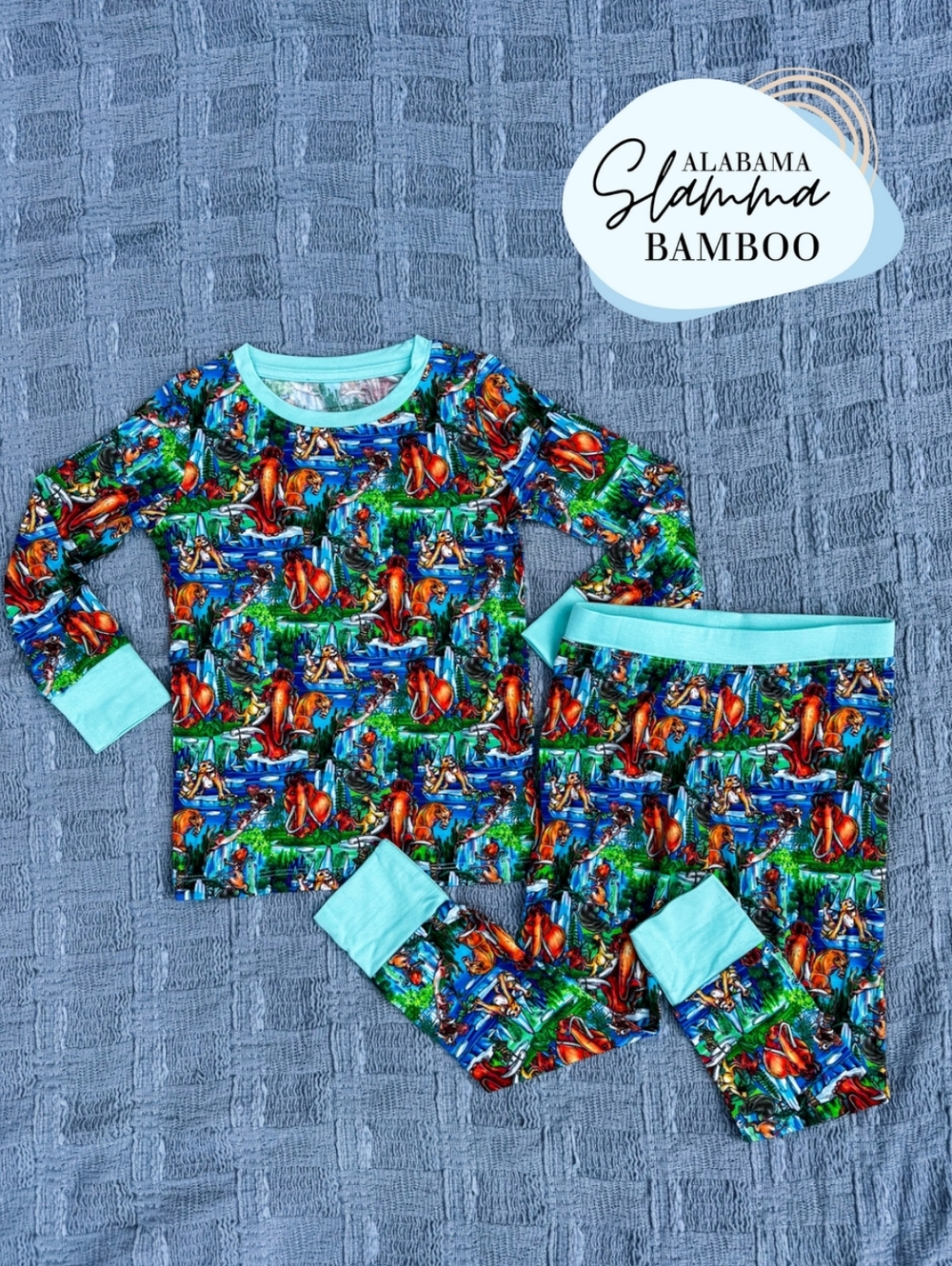 NEW Alabama Slamma Ice Age Long Sleeves & Pants Set Bamboo PJs Unisex Size 4T